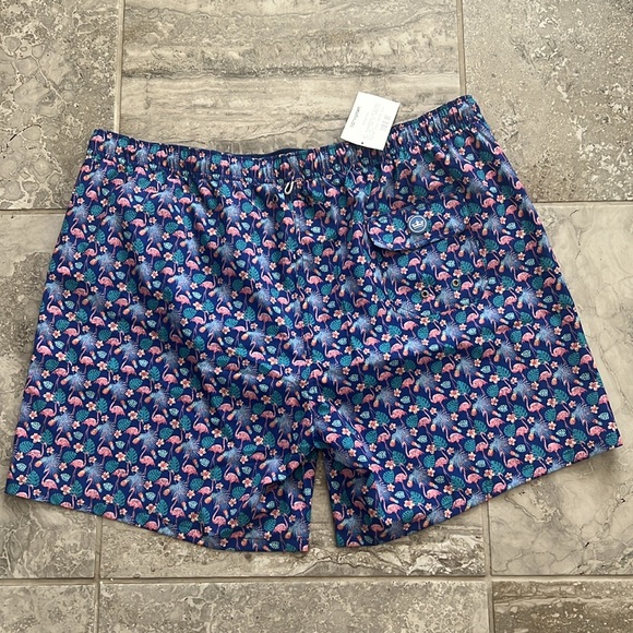 Peter Millar Flamingo Floral Printed Swim Trunks, Size XXL New w/Tag - Picture 7 of 14